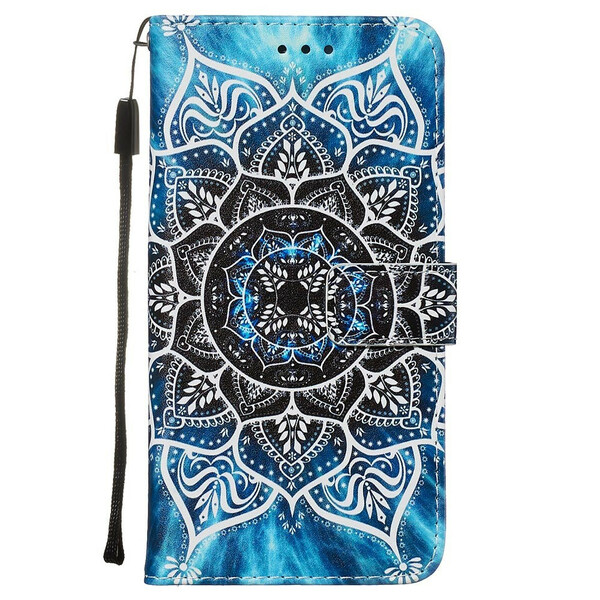 Housse Xiaomi Redmi Note 8 Mandala Noir à Lanière