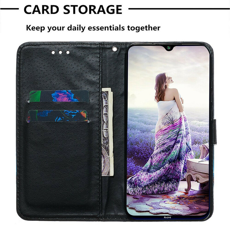 Housse Xiaomi Redmi Note 8 Rose Noire à Lanière Housse Xiaomi Redmi Note 8 Rose Noire à Lanière