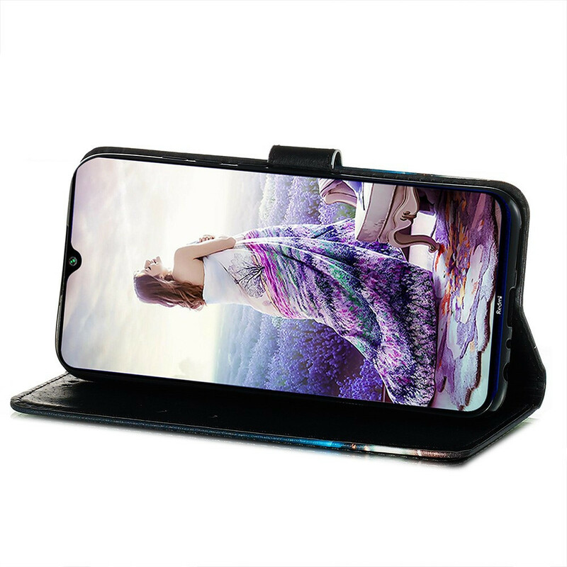 Housse Xiaomi Redmi Note 8 Rose Noire à Lanière Housse Xiaomi Redmi Note 8 Rose Noire à Lanière