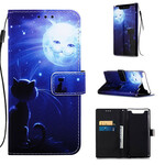Housse Samsung Galaxy A80 Chat au Clair de Lune Housse Samsung Galaxy A80 Chat au Clair de Lune