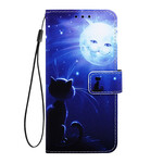 Housse Samsung Galaxy A80 Chat au Clair de Lune Housse Samsung Galaxy A80 Chat au Clair de Lune