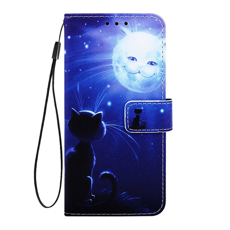Housse Samsung Galaxy A80 Chat au Clair de Lune