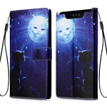 Housse Samsung Galaxy A80 Chat au Clair de Lune Housse Samsung Galaxy A80 Chat au Clair de Lune