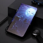 Housse Samsung Galaxy A80 Chat au Clair de Lune Housse Samsung Galaxy A80 Chat au Clair de Lune