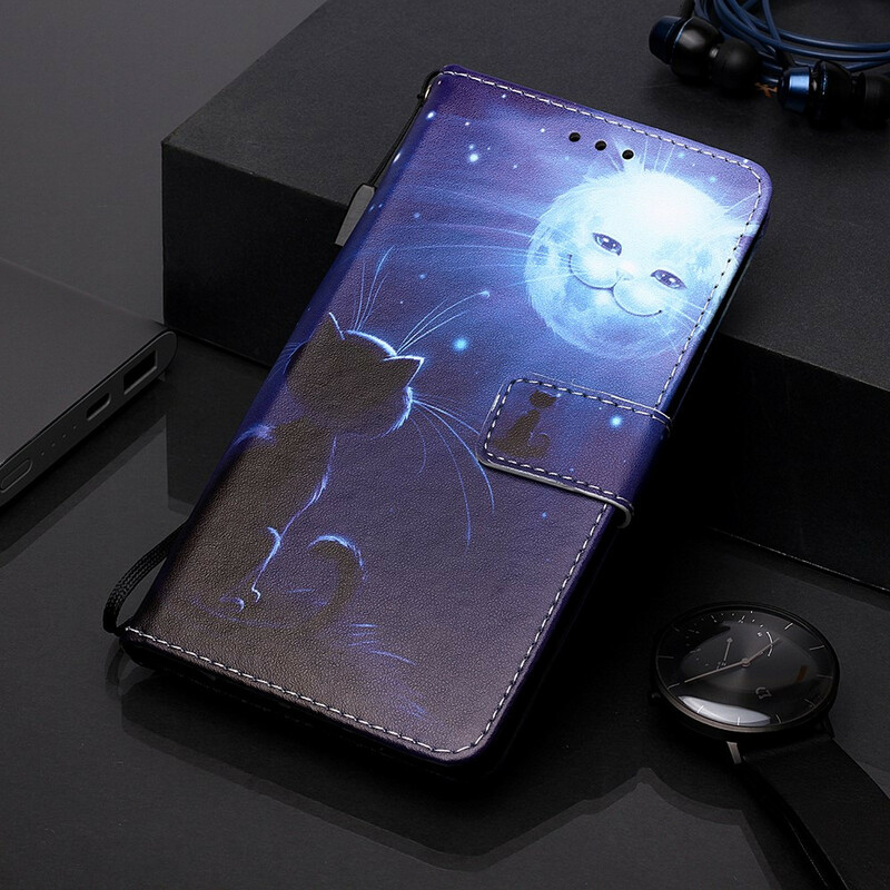 Housse Samsung Galaxy A80 Chat au Clair de Lune Housse Samsung Galaxy A80 Chat au Clair de Lune