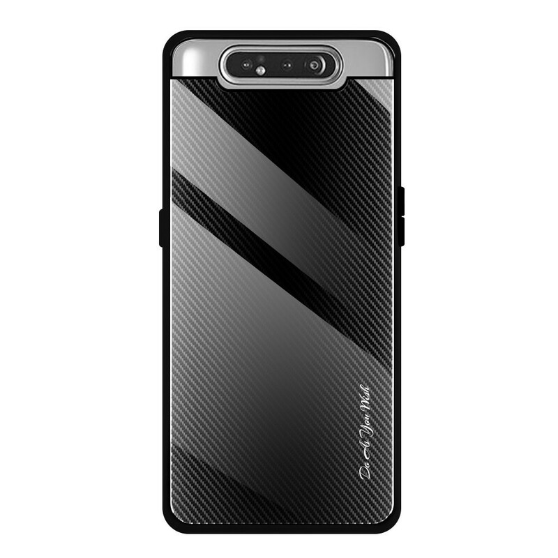 Coque Samsung Galaxy A80 Verre Trempé Fibre Carbone