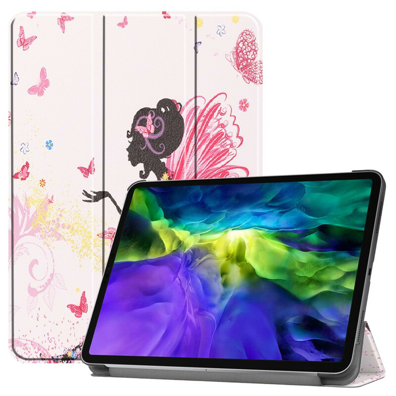Smart Case iPad 11" (2020) Simili Cuir Fée Florale