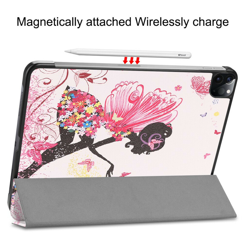 Smart Case iPad 11" (2020) Simili Cuir Fée Florale