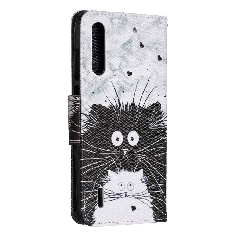 Housse Xiaomi Mi A3 Chats Surpris à Lanière Housse Xiaomi Mi A3 Chats Surpris à Lanière