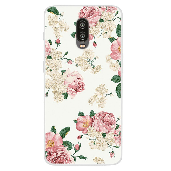 Coque OnePlus 6T Transparente Fleurs Liberty