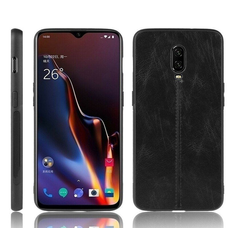 Coque OnePlus 6T Style Cuir Coutures Coque OnePlus 6T Style Cuir Coutures