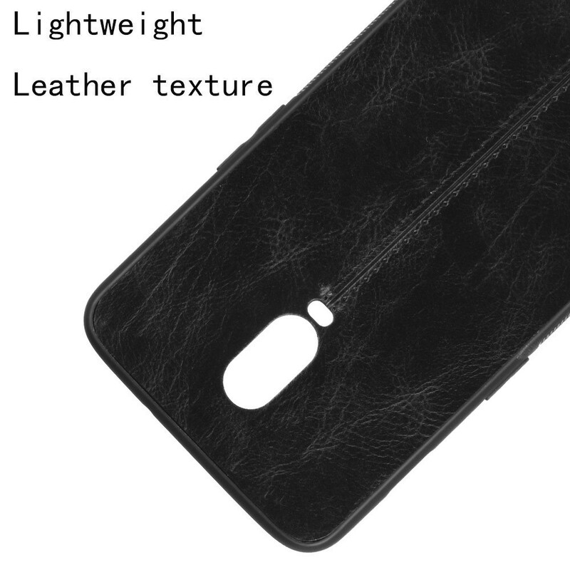 Coque OnePlus 6T Style Cuir Coutures