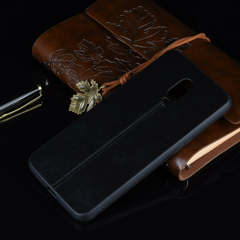 Coque OnePlus 6T Style Cuir Coutures Coque OnePlus 6T Style Cuir Coutures