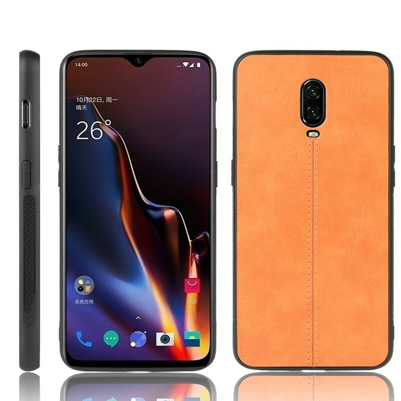 Coque OnePlus 6T Style Cuir Coutures Coque OnePlus 6T Style Cuir Coutures
