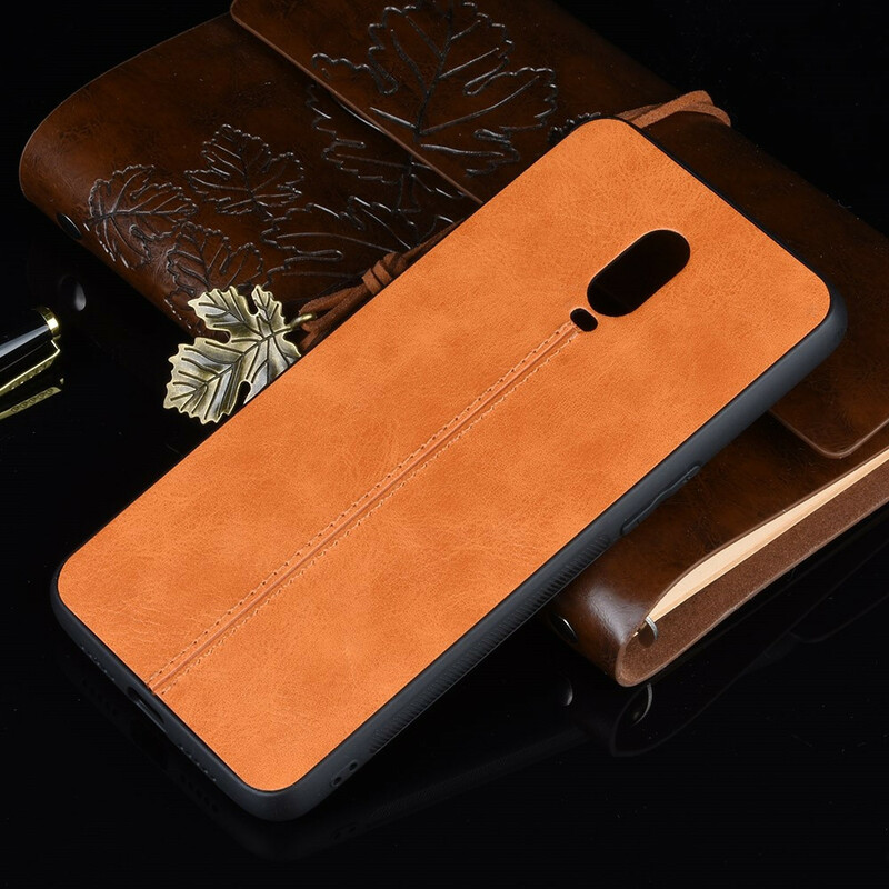 Coque OnePlus 6T Style Cuir Coutures Coque OnePlus 6T Style Cuir Coutures
