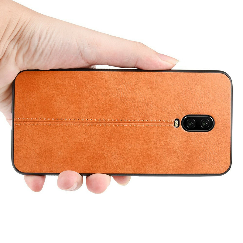 Coque OnePlus 6T Style Cuir Coutures Coque OnePlus 6T Style Cuir Coutures
