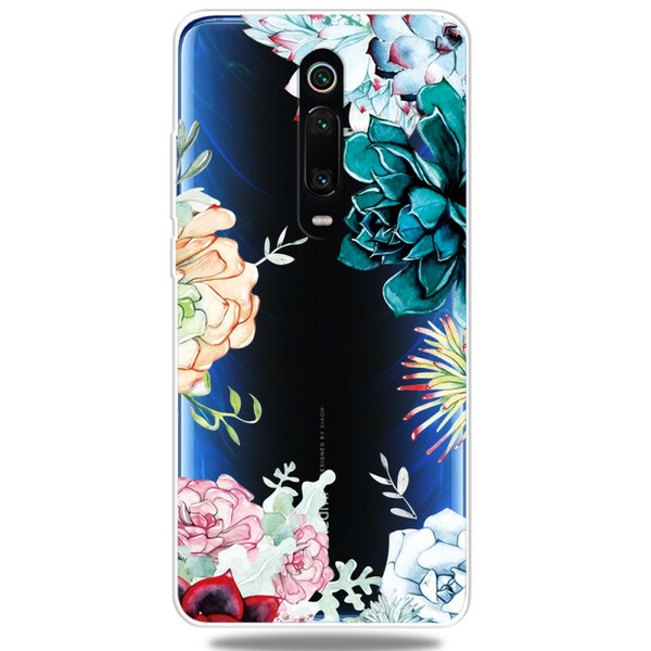 Coque Xiaomi Mi 9T / Mi 9T Pro Transparente Fleurs Aquarelle