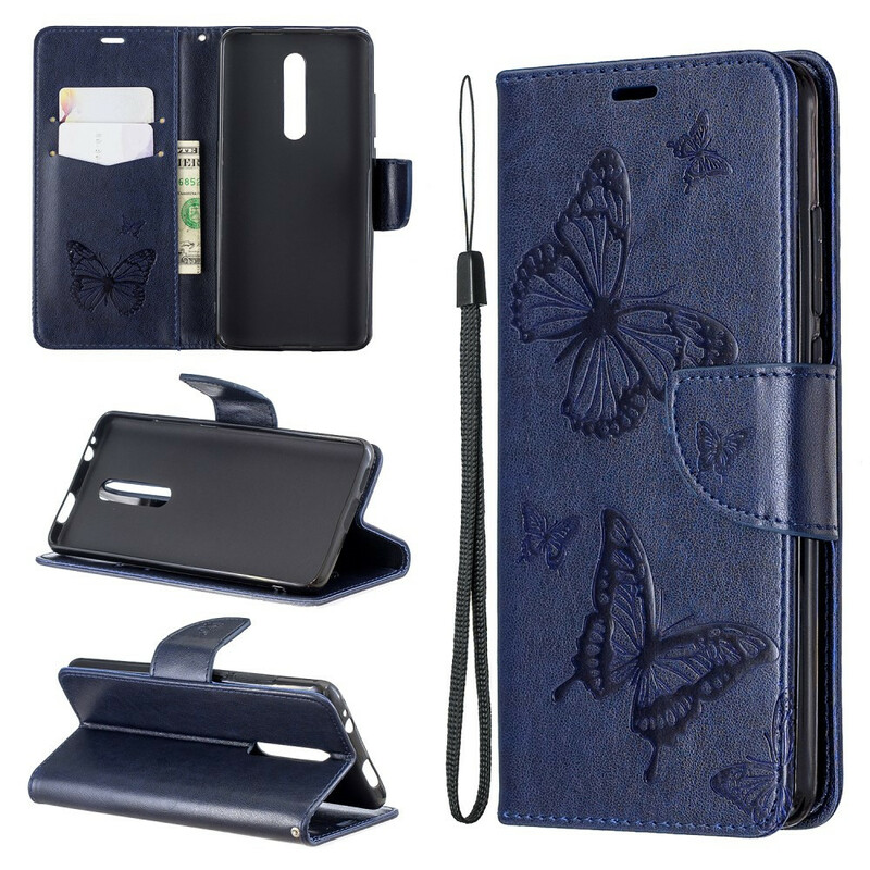 Housse Xiaomi Mi 9T / Mi 9T Pro Papillons Imprimés à Lanière Housse Xiaomi Mi 9T / Mi 9T Pro Papillons Imprimés à Lanière