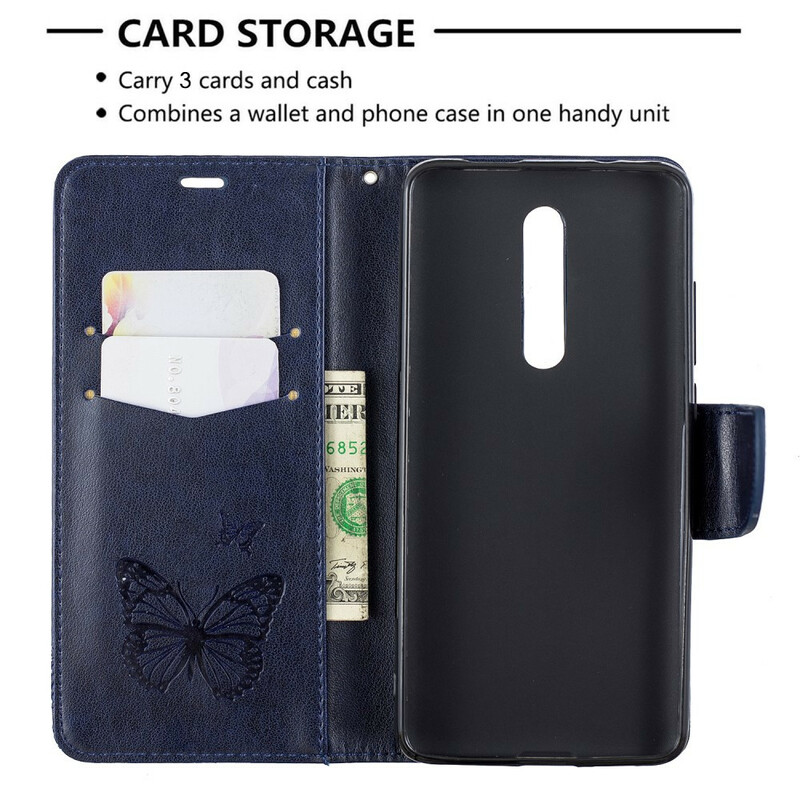 Housse Xiaomi Mi 9T / Mi 9T Pro Papillons Imprimés à Lanière Housse Xiaomi Mi 9T / Mi 9T Pro Papillons Imprimés à Lanière