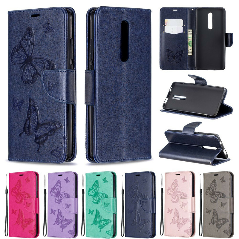 Housse Xiaomi Mi 9T / Mi 9T Pro Papillons Imprimés à Lanière Housse Xiaomi Mi 9T / Mi 9T Pro Papillons Imprimés à Lanière