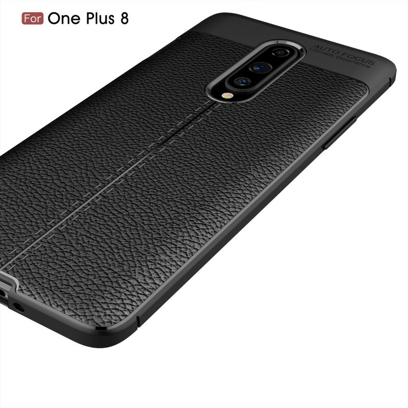 Coque OnePlus 8 Effet Cuir Litchi Double Line Coque OnePlus 8 Effet Cuir Litchi Double Line