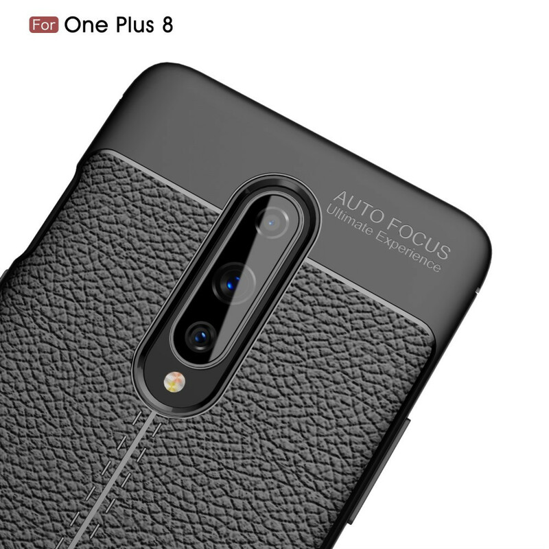 Coque OnePlus 8 Effet Cuir Litchi Double Line Coque OnePlus 8 Effet Cuir Litchi Double Line