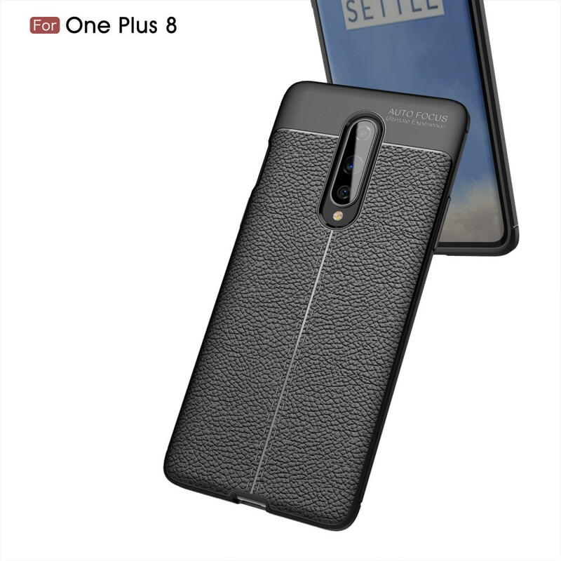 Coque OnePlus 8 Effet Cuir Litchi Double Line Coque OnePlus 8 Effet Cuir Litchi Double Line