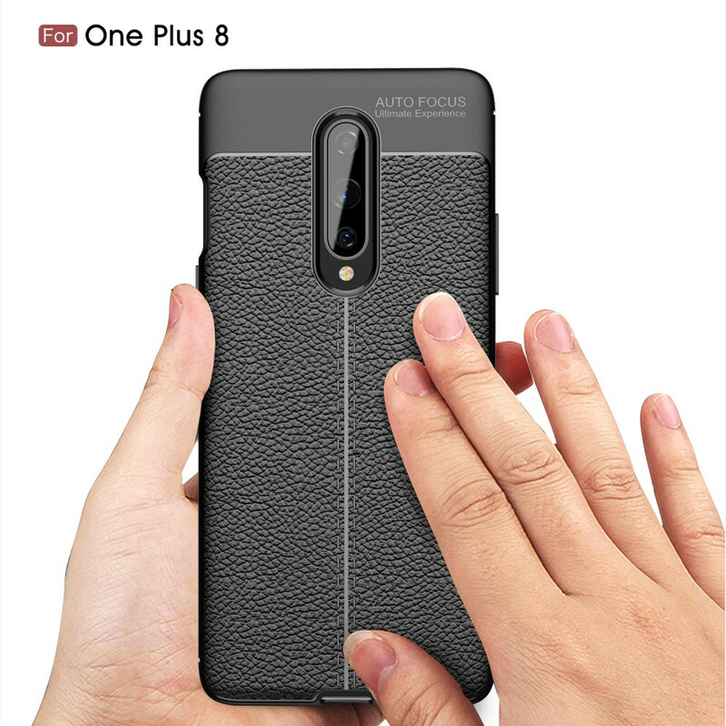 Coque OnePlus 8 Effet Cuir Litchi Double Line Coque OnePlus 8 Effet Cuir Litchi Double Line