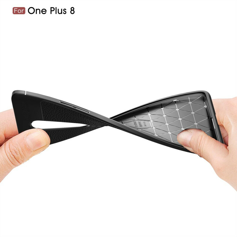 Coque OnePlus 8 Effet Cuir Litchi Double Line Coque OnePlus 8 Effet Cuir Litchi Double Line