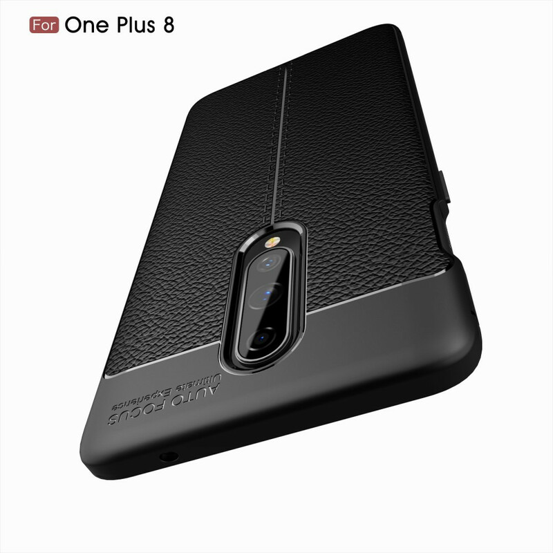 Coque OnePlus 8 Effet Cuir Litchi Double Line Coque OnePlus 8 Effet Cuir Litchi Double Line