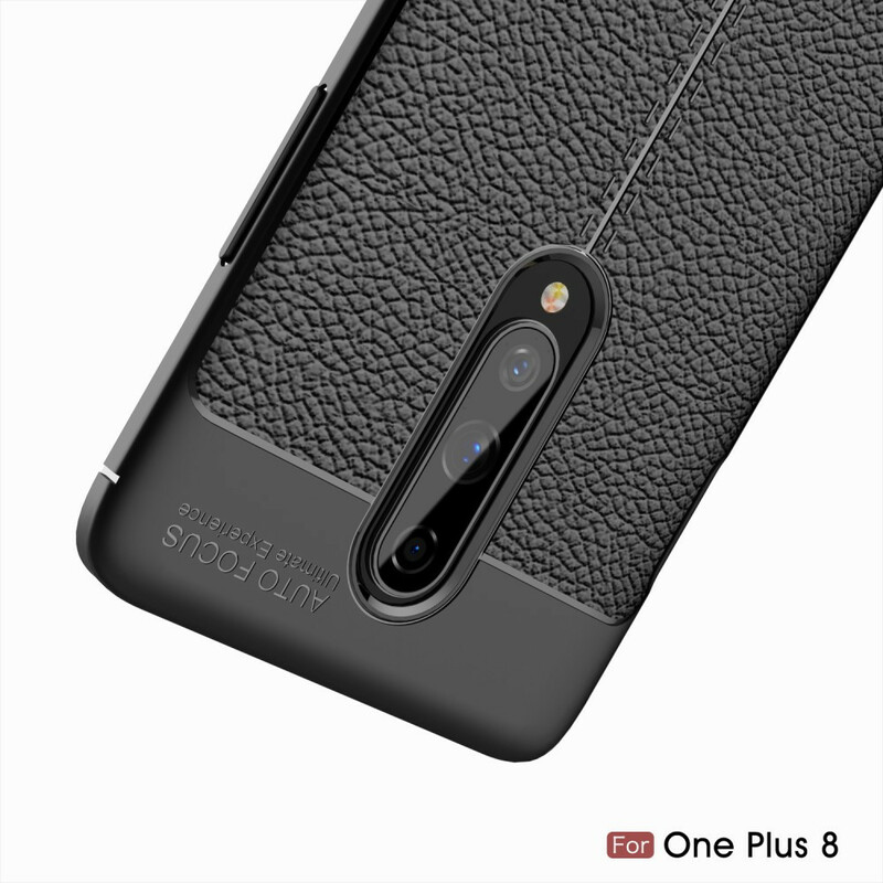 Coque OnePlus 8 Effet Cuir Litchi Double Line Coque OnePlus 8 Effet Cuir Litchi Double Line