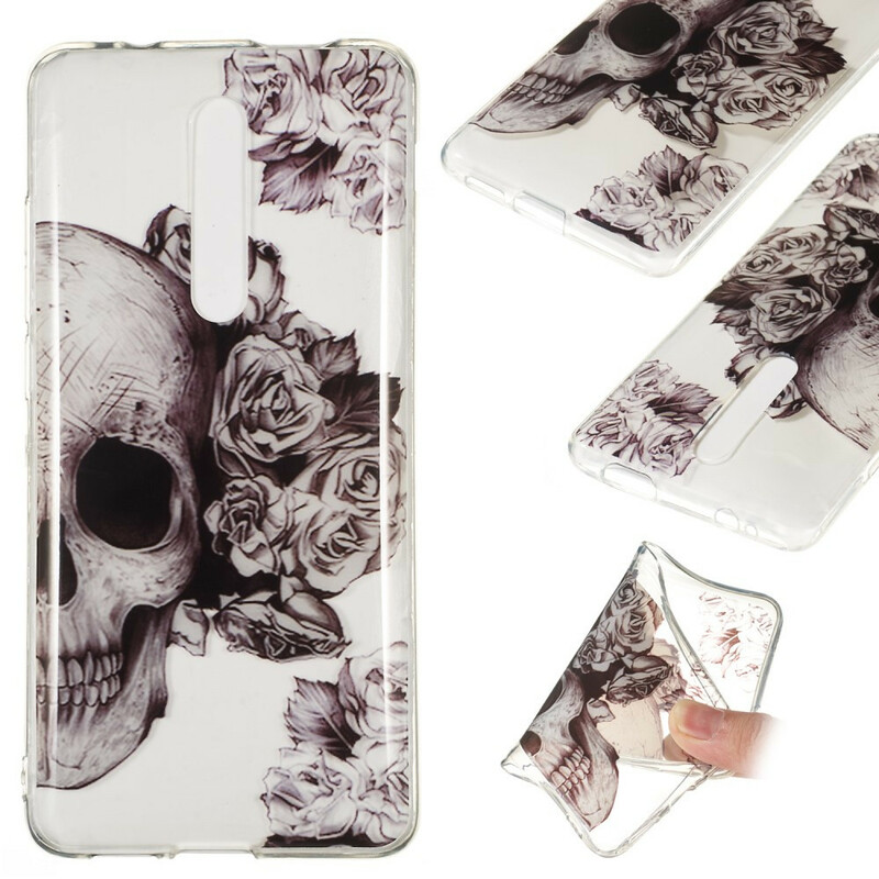 Coque Xiaomi Mi 9T / Mi 9T Pro Transparente Tête de Mort Fleurie Coque Xiaomi Mi 9T / Mi 9T Pro Transparente Tête de Mort Fleurie