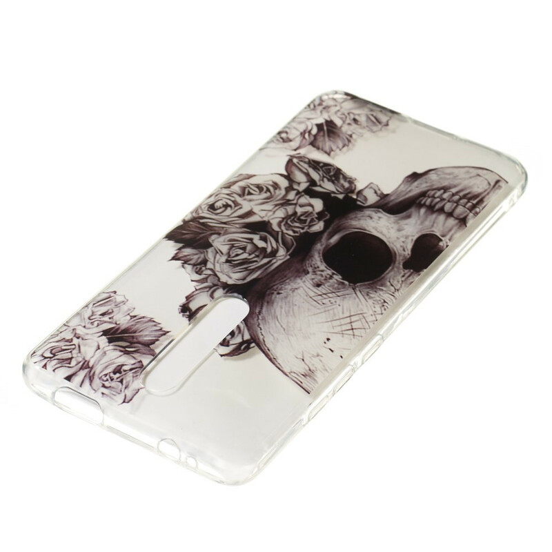 Coque Xiaomi Mi 9T / Mi 9T Pro Transparente Tête de Mort Fleurie Coque Xiaomi Mi 9T / Mi 9T Pro Transparente Tête de Mort Fleurie