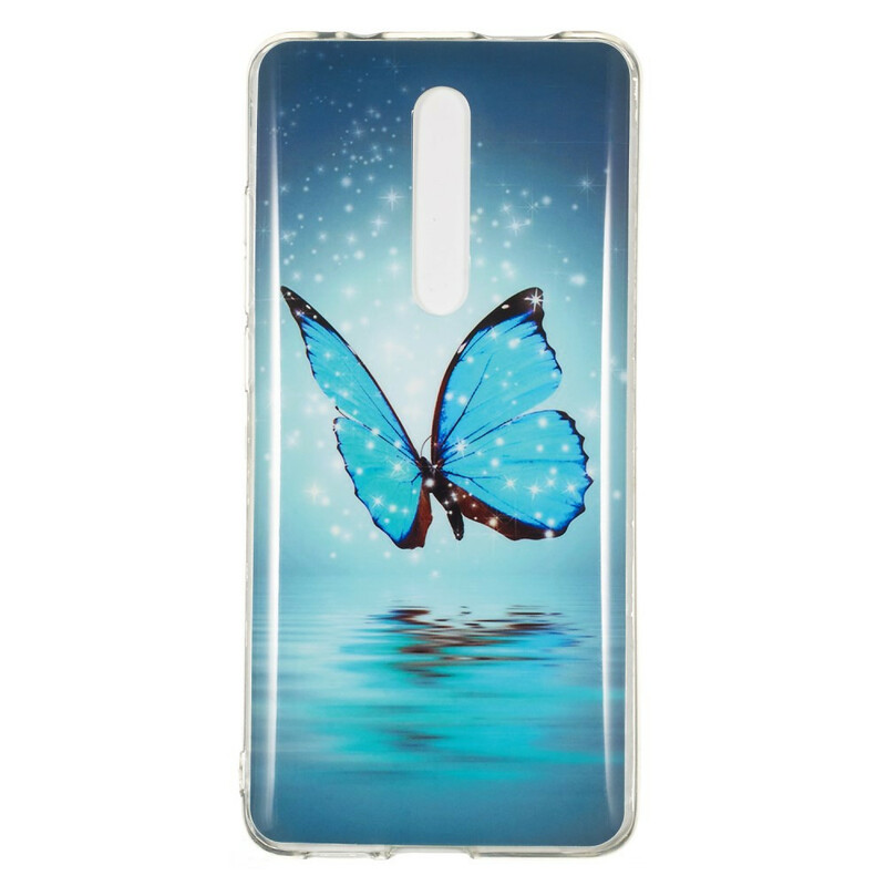 Coque Xiaomi Mi 9T / Mi 9T Pro Papillon Bleu Fluorescente Coque Xiaomi Mi 9T / Mi 9T Pro Papillon Bleu Fluorescente