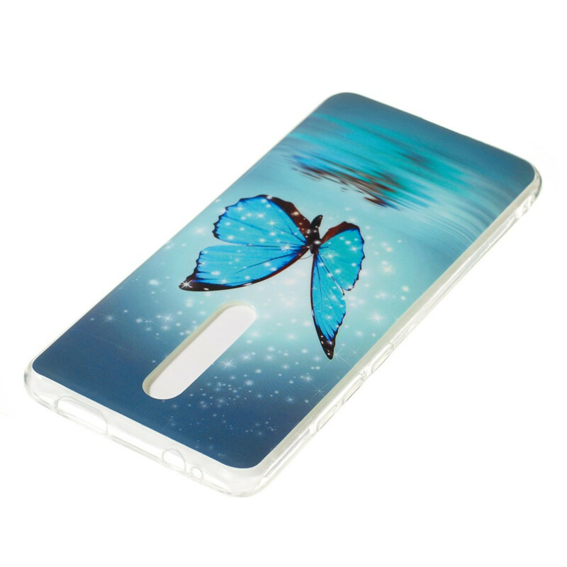 Coque Xiaomi Mi 9T / Mi 9T Pro Papillon Bleu Fluorescente Coque Xiaomi Mi 9T / Mi 9T Pro Papillon Bleu Fluorescente