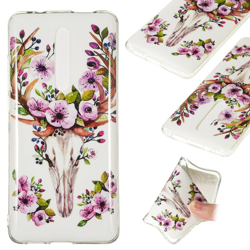 Coque Xiaomi Mi 9T / Mi 9T Pro Wapiti Fleuri Fluorescente Coque Xiaomi Mi 9T / Mi 9T Pro Wapiti Fleuri Fluorescente