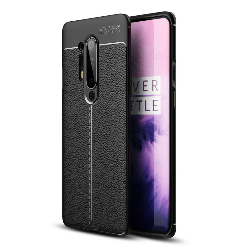 Coque OnePlus 8 Pro Effet Cuir Litchi Double Line Coque OnePlus 8 Pro Effet Cuir Litchi Double Line