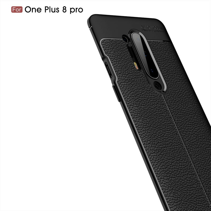 Coque OnePlus 8 Pro Effet Cuir Litchi Double Line Coque OnePlus 8 Pro Effet Cuir Litchi Double Line