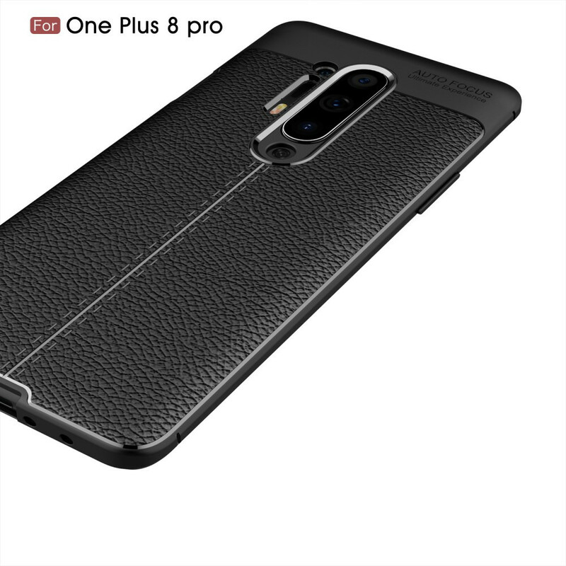 Coque OnePlus 8 Pro Effet Cuir Litchi Double Line Coque OnePlus 8 Pro Effet Cuir Litchi Double Line