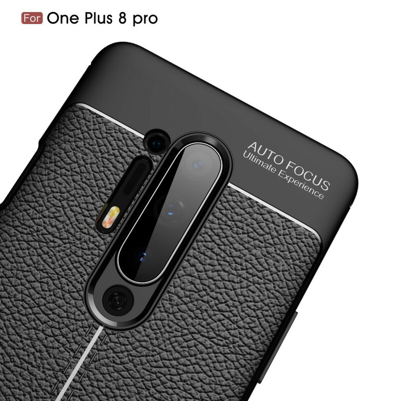 Coque OnePlus 8 Pro Effet Cuir Litchi Double Line Coque OnePlus 8 Pro Effet Cuir Litchi Double Line