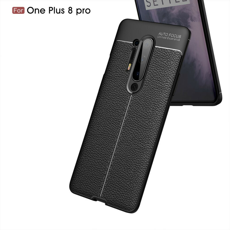 Coque OnePlus 8 Pro Effet Cuir Litchi Double Line Coque OnePlus 8 Pro Effet Cuir Litchi Double Line