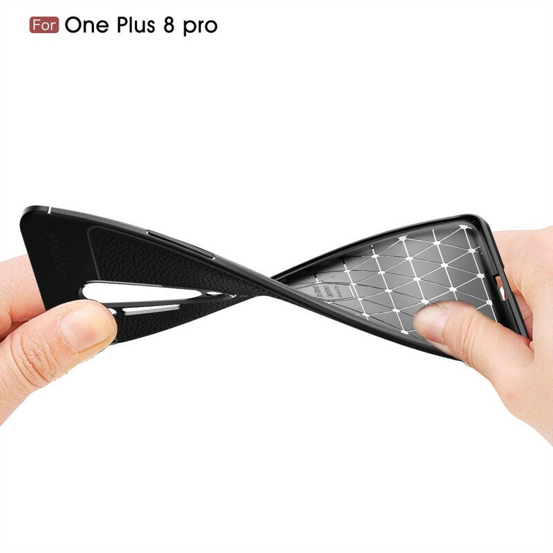 Coque OnePlus 8 Pro Effet Cuir Litchi Double Line Coque OnePlus 8 Pro Effet Cuir Litchi Double Line