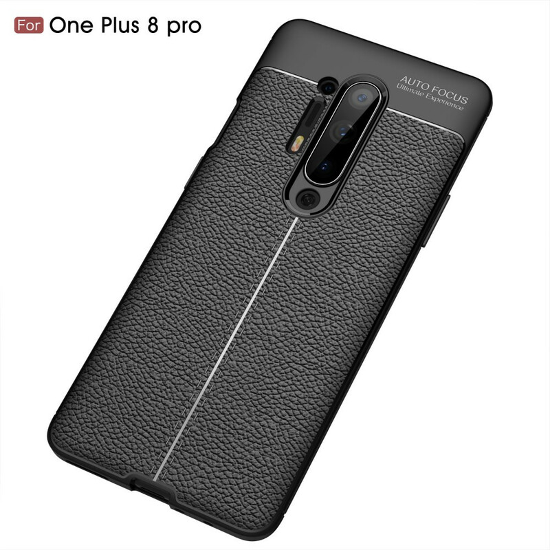 Coque OnePlus 8 Pro Effet Cuir Litchi Double Line Coque OnePlus 8 Pro Effet Cuir Litchi Double Line