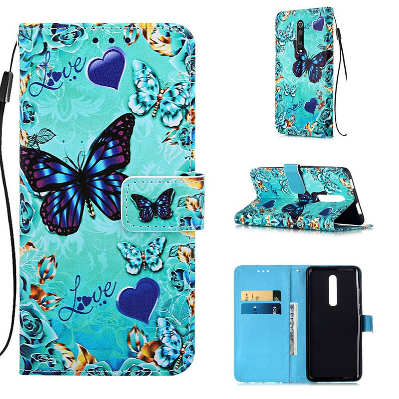 Housse Xiaomi Mi 9T / Mi 9T Pro Love Butterflies à Lanière Housse Xiaomi Mi 9T / Mi 9T Pro Love Butterflies à Lanière