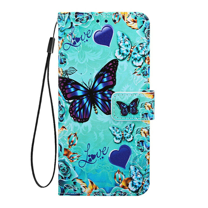 Housse Xiaomi Mi 9T / Mi 9T Pro Love Butterflies à Lanière