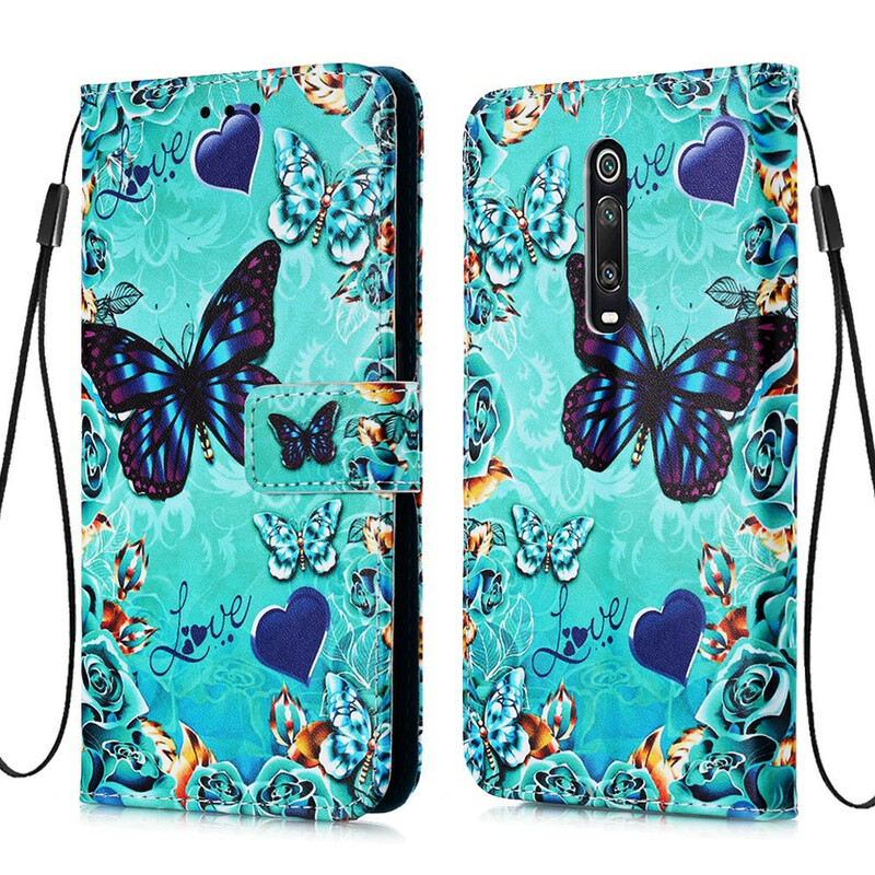 Housse Xiaomi Mi 9T / Mi 9T Pro Love Butterflies à Lanière Housse Xiaomi Mi 9T / Mi 9T Pro Love Butterflies à Lanière