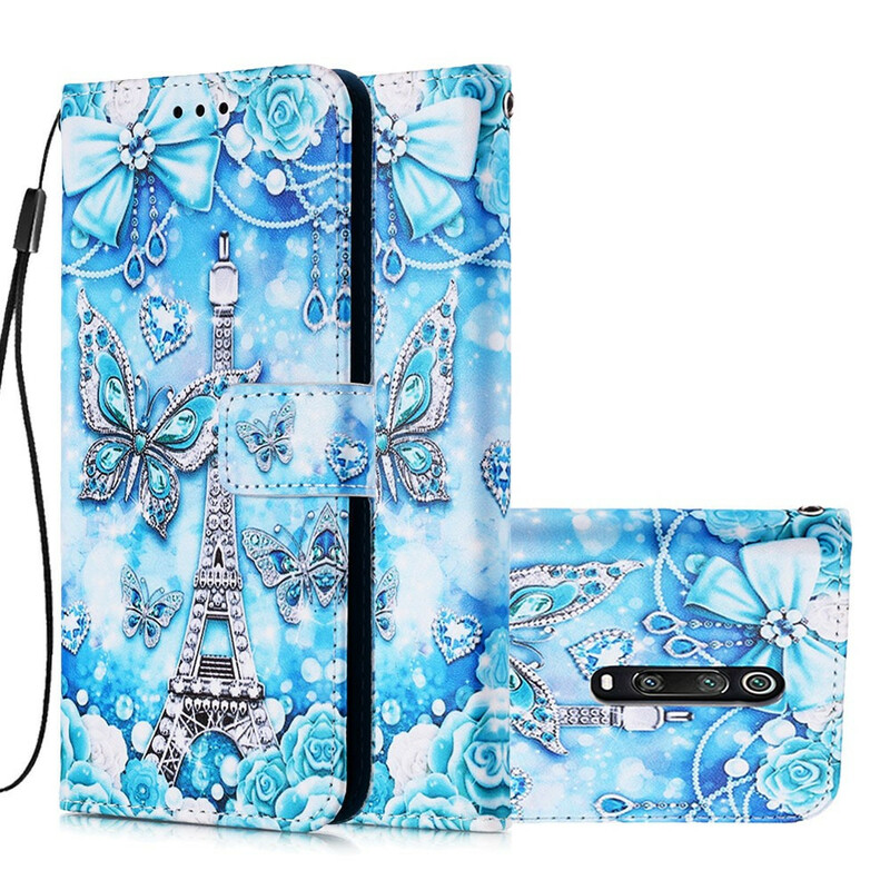 Housse Xiaomi Mi 9T / Mi 9T Pro Tour Eiffel Papillons à Lanière Housse Xiaomi Mi 9T / Mi 9T Pro Tour Eiffel Papillons à Lanière