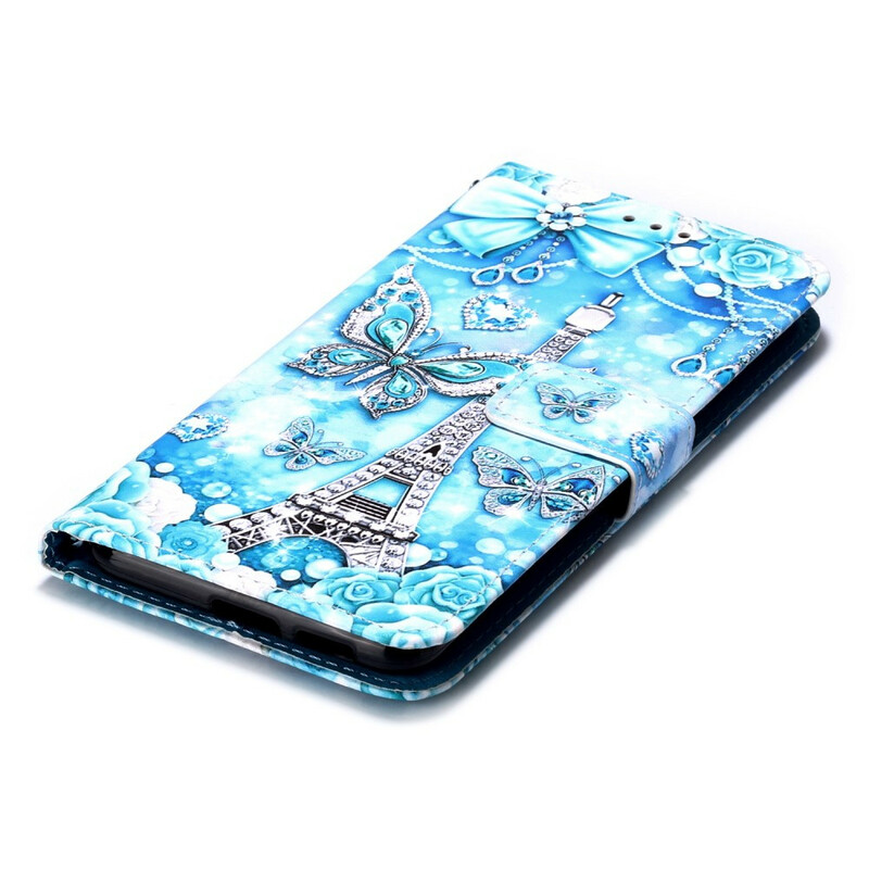 Housse Xiaomi Mi 9T / Mi 9T Pro Tour Eiffel Papillons à Lanière Housse Xiaomi Mi 9T / Mi 9T Pro Tour Eiffel Papillons à Lanière