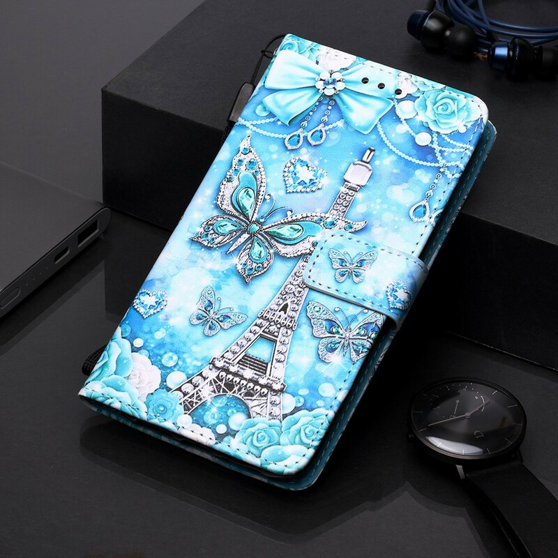 Housse Xiaomi Mi 9T / Mi 9T Pro Tour Eiffel Papillons à Lanière Housse Xiaomi Mi 9T / Mi 9T Pro Tour Eiffel Papillons à Lanière