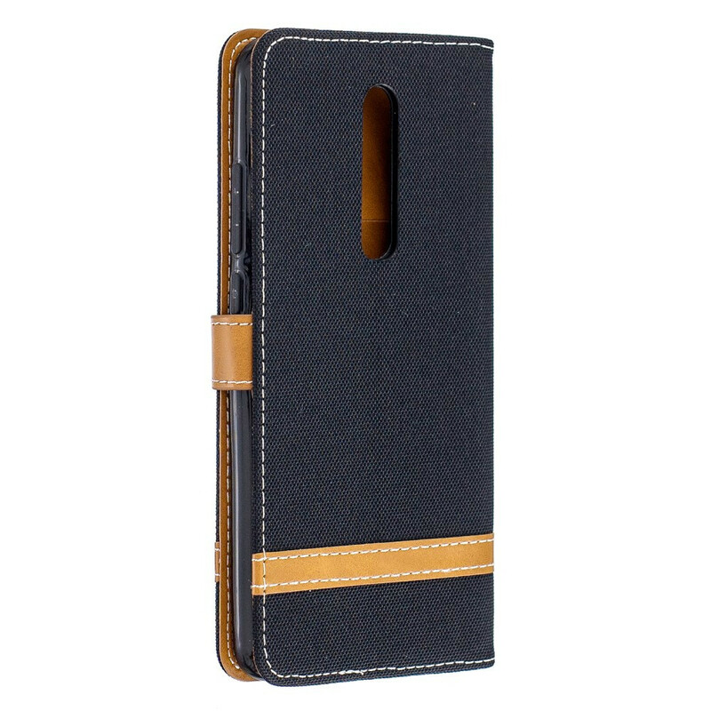 Housse Xiaomi Mi 9T / Mi 9T Pro Tissu et Effet Cuir à Lanière Housse Xiaomi Mi 9T / Mi 9T Pro Tissu et Effet Cuir à Lanière